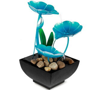   ̃IuWF e[ugbvt@Ee CeA DNAMYJME Tabletop Fountain Meditation Water Fountain Creative Flower Mini Waterfall Fountain Decorations Sound Relaxation Ornament USB Powered for Table Office B
