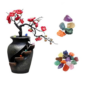   ̃IuWF e[ugbvt@Ee CeA CYLLYKGIFT Free 10PCS Natural Crystals & Indoor Waterfall Fountain Pot for Living Room, Bedroom, Dining Room, Kitchen, Bathroom ysAiz