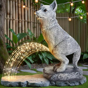K[fCgLED\[[Cg \[[p[ VOFSTAND Garden Statues Funny Dog Statue with Solar LED Light, Ideal Gifts for Friends or Family's Birthday, Outdoor Decorations for Yard ysAiz