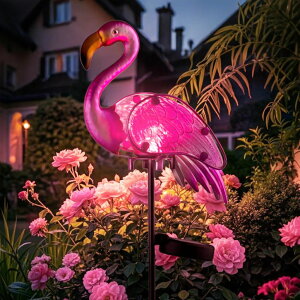 �K�[�f�����C�gLED�\�[���[���C�g �\�[���[�p���[ AWENDIETOU Garden Solar Lights,Pink Flamingos for Yard Art Decor,Flamingo Gifts for Women,Solar Metal Flamingo Lights Outdoor,Solar Powered Statues for Garden Yard Decor �y���s�A���i