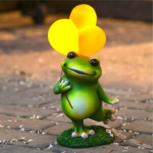 �K�[�f�����C�gLED�\�[���[���C�g �\�[���[�p���[ WHIMSYNOOK 11.8 Resin Frog with Balloon Solar LED Garden Statue Light, Ideal for, Porch, Lawn, Yard, Housewarming, or Birthday Gifts for Mom, Family, and Froggy Lovers �y���s�A���i