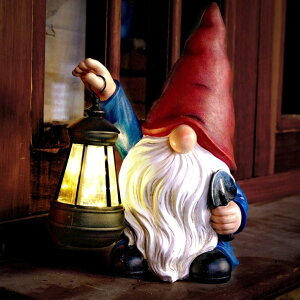 �K�[�f�����C�gLED�\�[���[���C�g �\�[���[�p���[ WONDHOME Garden Gnome Outdoor Decoration with Shovel Solar Gnomes Statue with Lantern LED Lights,Terrace Courtyard Lawn Patio Porch Fall Decoration Halloween Christmas Housewarming Gif �y