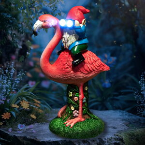 �K�[�f�����C�gLED�\�[���[���C�g �\�[���[�p���[ ArtTerpnica Solar Flamingo Gnome Garden Decor Statue, Outdoor Funny Solar Light Decoration for Yard, Patio, Lawn, Unique Housewarming, Birthday Gift for Women, Mom, Grandma �y���s�A��