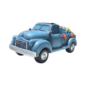 K[fCgLED\[[Cg \[[p[ Usupgift Garden D?cor Outdoor Solar Lights, Blue Resin Truck Statue with Succulen Patio Lights for Home D?cor, 8 LED Lights Solar Statues for Garden, Balcony, Yard Ornament, 9.6 x 4. y