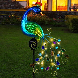 K[fCgLED\[[Cg \[[p[ DREAMSOUL Metal Peacock Garden Solar Lights Outdoor Decorative Garden Stake Lights- Waterproof Peacock Solar Landscape LED Path Light Patio Yard Lawn Outside Decoration ysAi