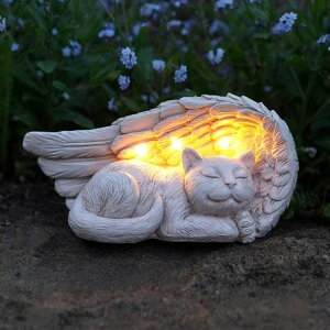 �K�[�f�����C�gLED�\�[���[���C�g �\�[���[�p���[ iHeartCats Forever My Guardian Angel Cat Memorial Garden Solar Light Gift �y���s�A���i�z