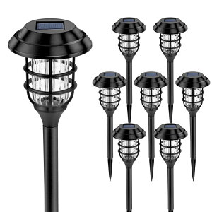 �K�[�f�����C�gLED�\�[���[���C�g �\�[���[�p���[ SOLPEX Solar Lights for Outside, Solar Outdoor Pathway Garden Lights Waterproof, Solar Powered Landscape Lighting for Yard, Garden, Pathway, Patio, Porch, Walkway, Driveway, 8 Pack(Col �y