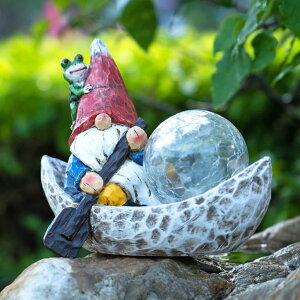 �K�[�f�����C�gLED�\�[���[���C�g �\�[���[�p���[ Rezpuao Garden Gnome Statue,Solar Gnomes Figurine,Outdoor Gnome Decor,Gnomes Decorations for Yard with Solar Light,Gnome Sculptures for Patio Lawn Ornaments �y���s�A���i�z
