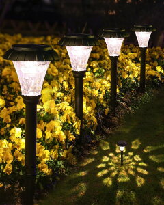 �K�[�f�����C�gLED�\�[���[���C�g �\�[���[�p���[ LAMTREE Solar Pathway Lights,6 Pack Solar Lights Outdoor Waterproof,Outdoor Solar Lights for Yard,Lawn,Patios, Garden,Landscape,Walkway,Driveway �y���s�A���i�z