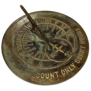 v Rome Industries 2120 Solid Brass Count Sunny Hours Sundial ysAiz