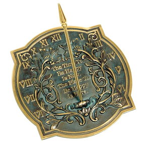 v Rome 2303 Happiness Sundial, Solid Brass with Verdigris Highlights, 10-Inch Diameter ysAiz
