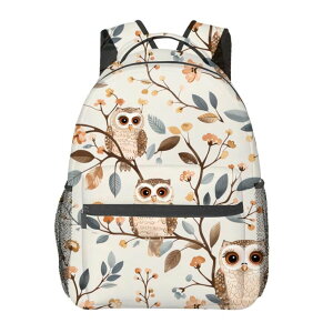 �C���R ���� �o�[�h �g���x���L�����A�[ MIEPOS Cute Owl Backpack, Whimsical Woodland Bird Polyester Backpacks,Lightweight Double Shoulder Back Pack for Kids Teens,Floral Branch Bookbag,School Bag Gifts,Casual Travel Daypack Book Pack �y��