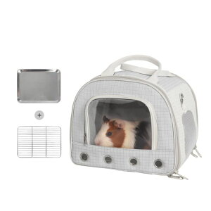 �C���R ���� �o�[�h �g���x���L�����A�[ Gray Rabbit Travel Bag with Panoramic Skylight & Bottom Mesh | Odor Control Carrier for Squirrel/Small Birds | Outdoor Adventure Gear with Snack Pocket (Gray) �y���s�A���i�z