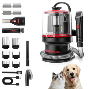ybgoJ Shop-Vac 4-in-1 Pet Grooming & Vacuum, Dog Grooming Vacuum for Shedding, Professional Clippers, Brushes & Crevice Tool, 10,000Pa Suction, 3.3L Dust Cup, for Pet Shedding, Trimming, and Cleaning ysAiz