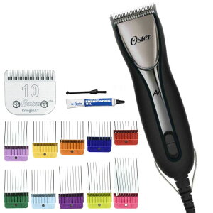ybgoJ Oster Powerful A6 Slim Heavy Duty 3 Speed Pro Grooming Clippers Includes #10 Blade 10-Piece Stainless Steel Pet Clipper Guide Comb Kit ysAiz