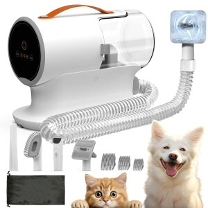 ybgoJ AIRROBO Dog Grooming Vacuum Kit with Pet Clippers, 12000Pa Dogs Vacuum for Shedding Grooming, 5 Grooming Tools Home Cleaning in 1, 2L Dust Cup Low Noise Pet Grooming Vacuum for Dogs, PG100 ysAiz
