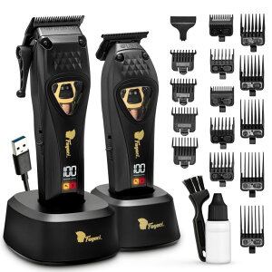 ybgoJ Fagaci Professional Hair Clippers for Men with DLC Blades and High Torque Vector Motor, Barber Clippers and Trimmers Set Zero Gap, 12000 RPM Hair Cutting Kit, Mens Haircut Cordless Clipper for Barber ysAiz