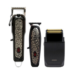 �y�b�g�o���J�� XPERSIS PRO All Metal Quiet and Low Vibration Cordless Hair Clipper + Hair Trimmer for Mens and Barbers +Shaver with Sharp Blades, Cord/Cordless Electric Razor for Mens Black �y���s�A���i�z
