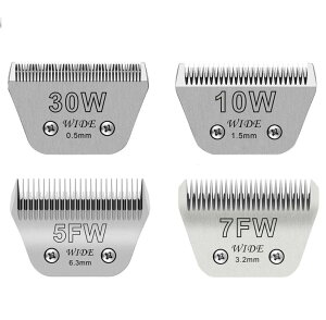 ybgoJ Wide Blades for Dog Grooming Blades Compatible with Andis Dog Clippers,Size #10W+30W+5FW+7FW Dog Clipper Blades Compatible with Oster A5,Wahl km10 Dog Clippers,Stainless-Steel Blade Sharp ysAiz