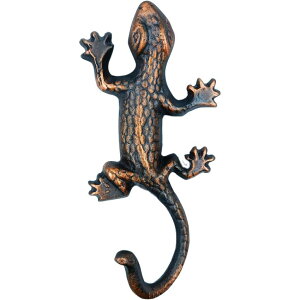 hAmbJ[ Anatolica Brass Gecko Door Knocker, 6.5 inches, Lizard Frontdoor Ornament, Reptile Decor (Antique Copper) ysAiz