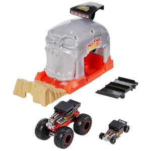 zbgEB[ X^[gbN Hot Wheels Monster Truck Pit & Launch Play Sets with a Monster Truck and a 1:64 car, Team Bone Shaker, Multicolor ysAiz