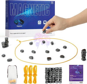 `FXZbg Magnetic Chess Set with 40 Travel-Stones, 3 String & Portable Storage Bag, Strategy Board Game for Family Game Night, Indoor Outdoor Use for Kids Adults (Age 9+) ysAiz