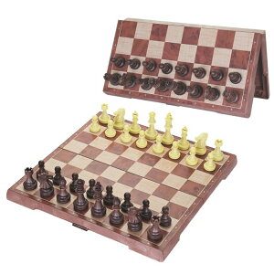 `FXZbg Mini Magnetic Travel Chess Set 6.5inch, Walnut-Style - Small Portable Pocket Folding Chess Board Games, Ideal for Travel and Gifts ysAiz