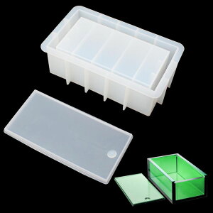 �`�F�X�Z�b�g Domino Box Mold with Lid, Silicone Rectangle Large Mold Mould Container Set for Resin Dominoes Chess Tissues Napkin Storage Case, DIY Crafts Jewelry Holder Casting �y���s�A���i�z
