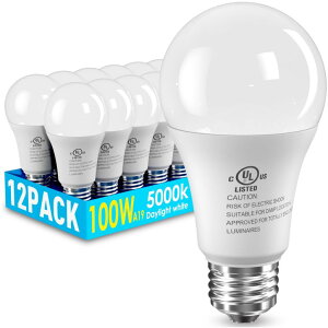 �T�t�@���B�� safavieh �e�[�u�������v �T�t�@�r�� �T�t�@���B�A 12 Pack LED Light Bulbs 100 Watt Equivalent, A19 15W 5000K Daylight, Super Bright White Light 1500 Lumens, E26 Standard No Flicker Energy Saving Lamp Bulb for Home, Bedro 
