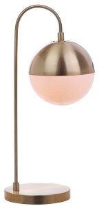 �T�t�@���B�� safavieh �e�[�u�������v �T�t�@�r�� �T�t�@���B�A SAFAVIEH Lighting Collection Cappi Modern Brass Gold Orb 21-inch Bedroom Living Room Home Office Desk Dorm Study Nightstand Task Table Lamp (LED Bulb Included) �y���s