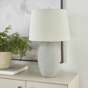 �T�t�@���B�� safavieh �e�[�u�������v �T�t�@�r�� �T�t�@���B�A Nourison Home 23 Vintage Grey (White Washed) Ceramic Pot Table Lamp for Bedroom, Living Room, Dining, Office, with Grey Shade �y���s�A���i�z