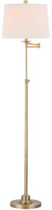 �T�t�@���B�� safavieh �e�[�u�������v �T�t�@�r�� �T�t�@���B�A SAFAVIEH Lighting Collection Nadia Traditional Farmhouse Swivel Swing Arm Gold 64-inch Adjustable Height Living Room Bedroom Home Office Standing Floor Lamp (LED Bulb Inc 