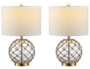 �T�t�@���B�� safavieh �e�[�u�������v �T�t�@�r�� �T�t�@���B�A SAFAVIEH Lighting Collection Gremeli Nautical Boho Orb Rope 22-inch Bedroom Living Room Home Office Desk Nightstand Table Lamp Set of 2 (LED Bulbs Included) �y���s�A