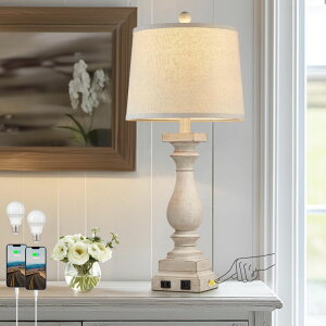 �T�t�@���B�� safavieh �e�[�u�������v �T�t�@�r�� �T�t�@���B�A MOUVOVO 28 Tall Farmhouse Table Lamps with USB C+A Ports and AC Outlet, 3 Way Touch Control Rustic Bedside Lamps for Bedroom, Beige Vintage Nightstand Lamps for Living R 