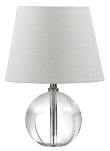 �T�t�@���B�� safavieh �e�[�u�������v �T�t�@�r�� �T�t�@���B�A SAFAVIEH Lighting Collection Mable Modern Glam Clear Crystal 14-inch Bedroom Living Room Home Office Desk Nightstand Round Table Lamp (LED Bulb Included) �y���s�A��