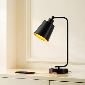 �T�t�@���B�� safavieh �e�[�u�������v �T�t�@�r�� �T�t�@���B�A SAFAVIEH Lighting Collection Nobel Modern Black Swivel Shade 16-inch Task Desk Table Lamp with USB Charging Port, Ideal for Living Room, Bedroom, Nightstand, Home Office, 
