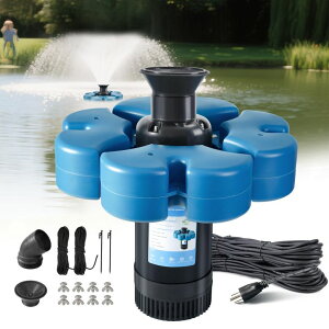 K[f  CeA u^  ̃IuWF EH[^[tH[t@Ee RELIY Pond Fountain Aerator, 1HP 110V 15000 GPH Fountain Pump, Fully Automatic Powerful Lake Floating Fountain, 100 FT Power Cord, 2