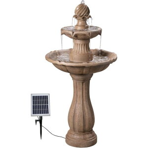 K[f  CeA u^  ̃IuWF EH[^[tH[t@Ee Kenroy Home 51009SNDST Frost Outdoor Solar Floor Fountain with Tan Finish, Traditional Style, 44" Height, 22" Width, 22" Depth y
