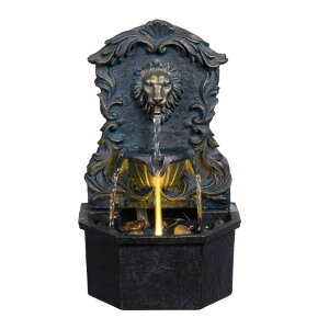 ��� ���� ��̃I�u�W�F �e�[�u���g�b�v�t�@�E���e�� �C���e���A���� Mseonwxi Tabletop Waterfall Fountain with Lion Head ? Resin Table Top Water Fountains Indoor for Desk & Home Decor (RJ-21116N) �y���s�A���i�z