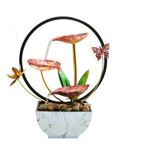   ̃IuWF e[ugbvt@Ee CeA Pink Indoor Table Top Indoor Relaxation Water Fountain, Waterfall, Small Fountains with LED Lights Zen Meditation Fountains. ysAiz