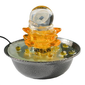   ̃IuWF e[ugbvt@Ee CeA Tabletop Fountain, Waterfall Fountain Indoor, Treasures Shape Fountain Decor, Zen Relaxation Table Fountain,Glass Desktop Fountain for Living Study Room, Tea Roo