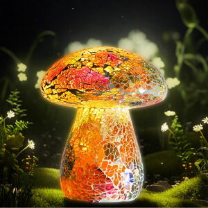 ���U�C�N �}�b�V�����[�� �K�[�f�����C�g ���b�h Mosaic Mushroom Garden Lights - Table Lamp Outdoor Decor Waterproof Night Light Lawn Decor Statue for Patio, Party, Yard (Red) �y���s�A���i�z