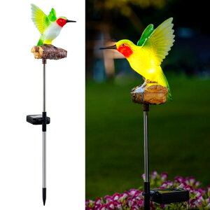 K[fCgLED\[[Cg \[[p[ Elfengarden Hummingbird Solar Lights for Outside with Simulated Hummingbird Call and Breathing Light Waterproof Hummingbird Statue for Garden Decorative Lighting, for All Seasons ys