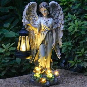 �K�[�f�����C�gLED�\�[���[���C�g �\�[���[�p���[ ZYLiWoo Solar Angel Outdoor Garden Decor Statues ? 11.6 inches Outdoor Sculptures with Solar Light,for Outside Yard Art Patio Balcony Front Lawn Ornaments Gifts for Mom Grandma Women �y
