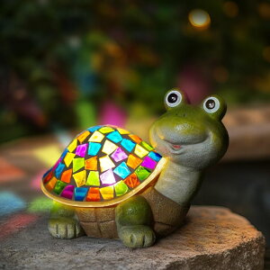 K[fCgLED\[[Cg \[[p[ MININOVA Solar Mosaic Turtle Statues Outdoor Garden Decorations Kids Solar Light for Outside Home Decor Gifts for Kids Women Retirement Housewarming ysAiz