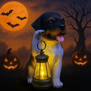�K�[�f�����C�gLED�\�[���[���C�g �\�[���[�p���[ halp?ssfm Solar Garden Statues Dog Figurine with LED Light Lantern Outdoor Art Decor for Patio Lawn Yard Housewarming Home Ornaments Gifts for Dog Lovers Mom Grandma Women �y���s�A��