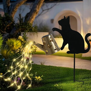 K[fCgLED\[[Cg \[[p[ Afirst Solar Lights Outdoor Garden Decor Solar Cat Decorative Stake Light with Watering Can Decorative Metal Outdoor Ornament for Yard Pathway Lawn Patio ysAiz