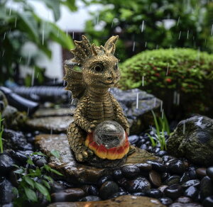 �K�[�f�����C�gLED�\�[���[���C�g �\�[���[�p���[ Dcmkimilv Garden Outdoor Dragon Decor Statues Figurine Solar Lights, Gifts for Mom,Patio Balcony Yard Lawn Color - Charging Ornament Decor,Waterproof Halloween Decorative Lights,Year-R �y