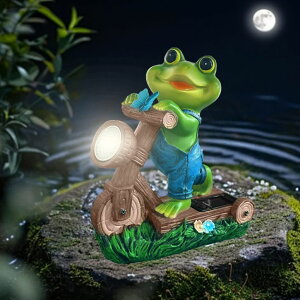 K[fCgLED\[[Cg \[[p[ Mukidom Frog Garden Outdoor Statues Solar Light Decor for Outside-Fall Yard Decorations with Bicycle and LED Lights.Unique Halloween Housewarming Gifts for Women Mom and Grandma. ys