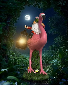 K[fCgLED\[[Cg \[[p[ TASTION Solar Gnome Flamingo Garden Decor Statue, Outdoor Funny Solar Light Gnome Decoration for Patio, Balcony, Yard, Lawn,Birthday Gift for Women, Mom, Grandma ysAiz